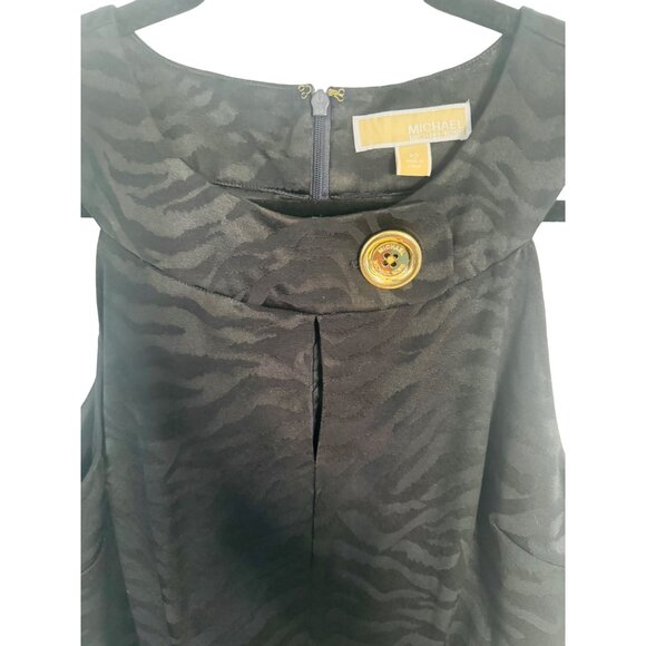 2/$30 Michael Kors 10 Black Zebra Print Sleeveless Dress Polyester Cotton Blend - Picture 5 of 16